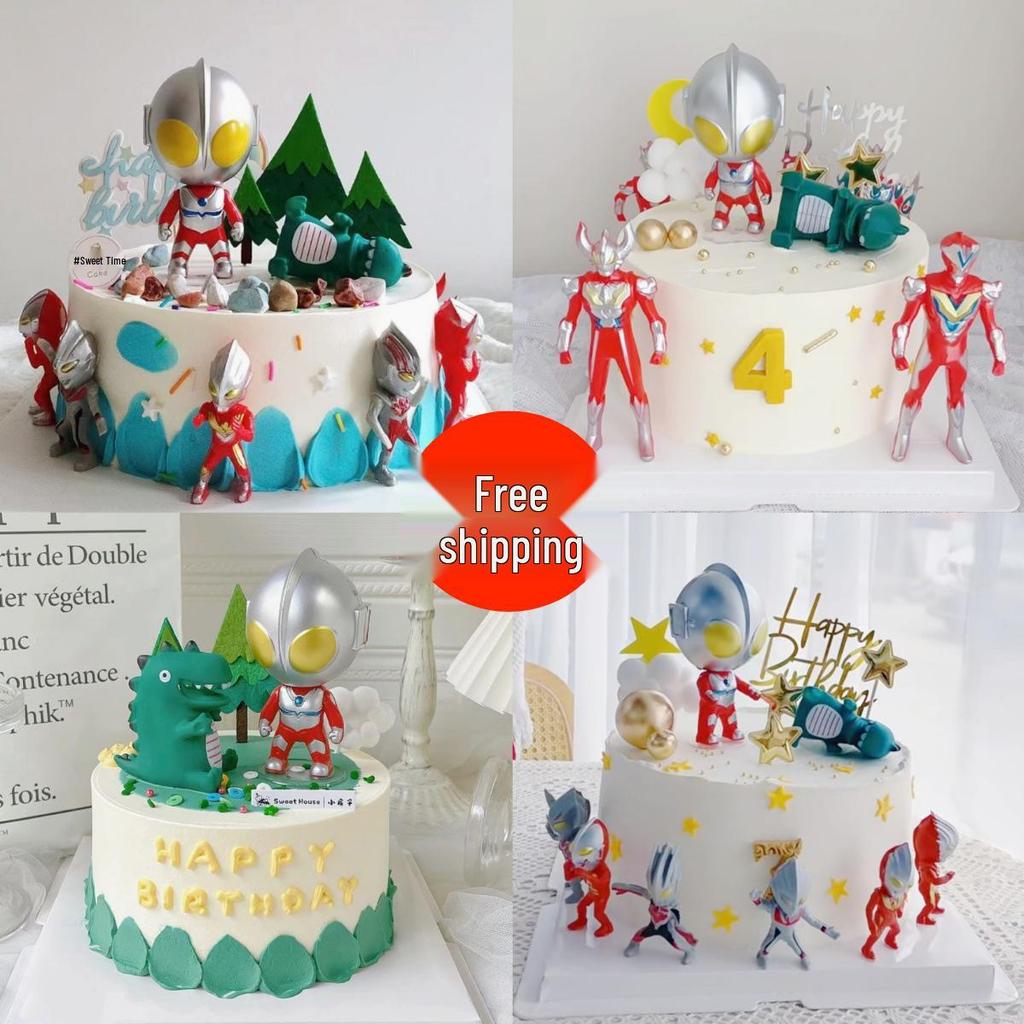 Мультяшный Супергерой против. Топперы для торта с динозаврами: Набор декораций для детского дня рождения