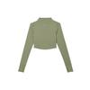 Breathable Slim Fit Quick-Dry Long Sleeve Sports T-Shirt Women Tops Grass-Green FB5277-276