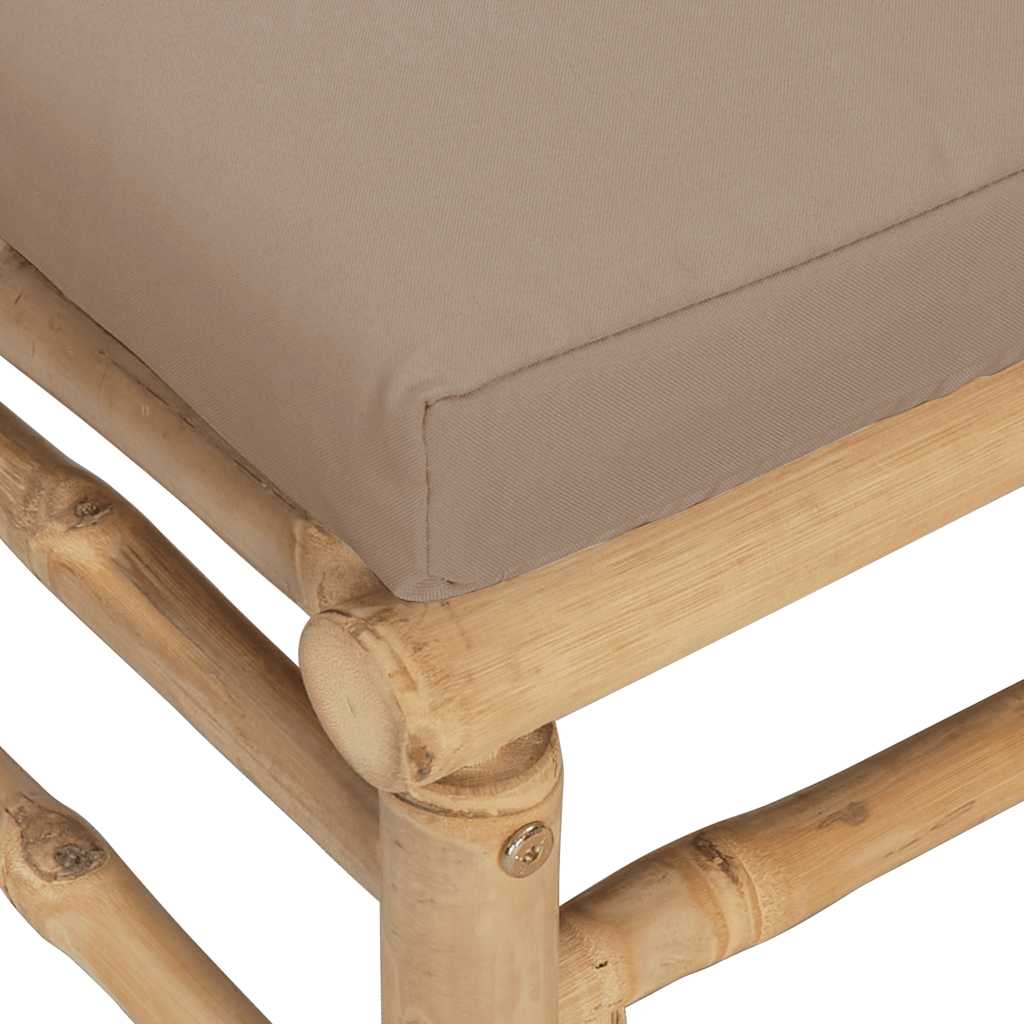 Vidaxl 3-Cz. Zestaw Mebli Do Ogrodu, Poduszki W Kolorze Taupe, Bambus