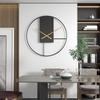 Silent Minimalist Iron Art Wall Clock - Decorative and Digital for Living Room