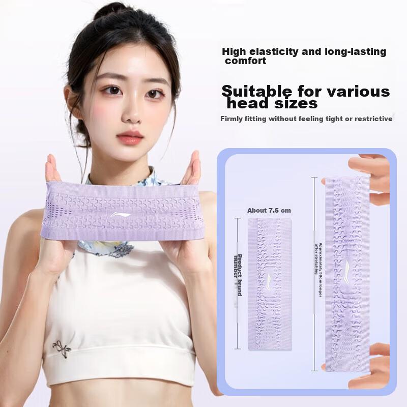 Li-Ning Sports Headband for Women, Sweat-Absorbing Forehead Band for Men, Running Sweat-Guiding Band, Antiperspirant Headband, Hair Tie, Head Wrap