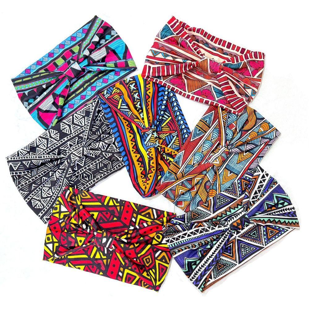 Elastic Wide Headbands Boho Printed Headscarf New Soft Bandana Girls
