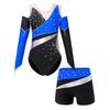 Kids Girls Dancing Bodysuit Long Sleeve Off-shoulder Patchwork Style Leotard Unitard Ballet Jumpsuit with Shorts
