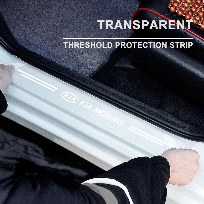 4 шт. Защита порогов автомобиля Прозрачный декоративный значок 3D наклейка Для KIA Cerato Sportage R K2 K3 K5 K6 K7 K8 RIO 3 4 sorento picanto