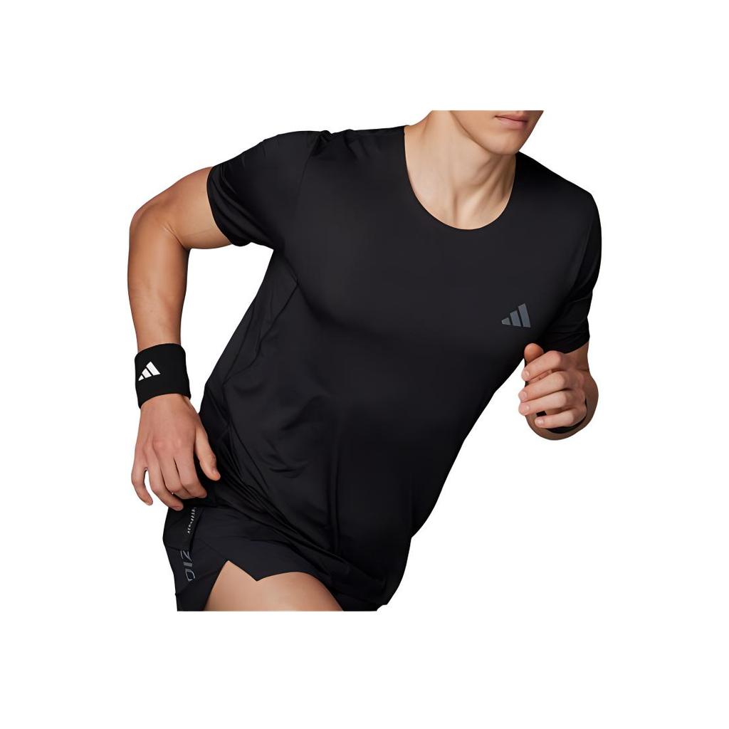 Adidas Quick-Drying Running Sports Short Sleeve T-Shirt Men Tops Black IX2831