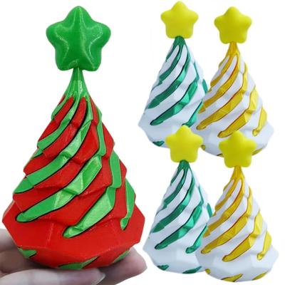 3D-печатные елочные украшения, забавная спиральная фигурка, конус, игрушка-фиджет, рождественские елки и шляпа, украшение для дома, подарок Navidad