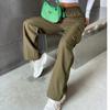 Fashion Women Baggy Joggers Pants Casual Communte Female Chic Straight Cargo Pant Elastic High Waist Elegant Oversized Trousers