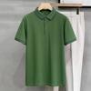 Turn-down Collar Business Casual Fashion T-Shirts Pullovers Temperament Simplicity Solid Button Short Sleeve Men's Clothing 2023
