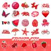 Pick Up Leaks! 50 Red Mix And Match Stickers Vsco Red Small Fresh Stickers Cute Cartoon Personalized Luggage