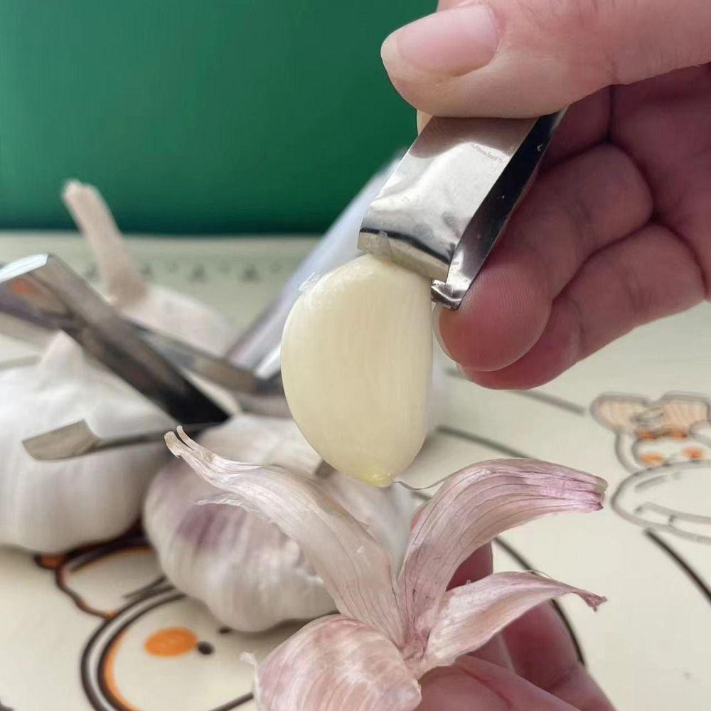 Versatile Garlic Peeler Stainless Steel Fish Bone Tweezers Manual Tweezers Quickly Garlic Peeling