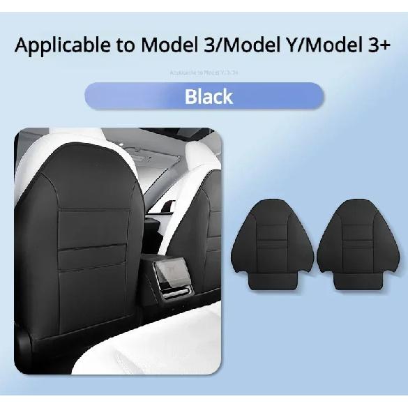 For Tesla Model 3 Highland Model Y Juniper 2025 Seat Kick Pad Leather Back Anti Kick Protector Cover Seat Back Pads Accessories