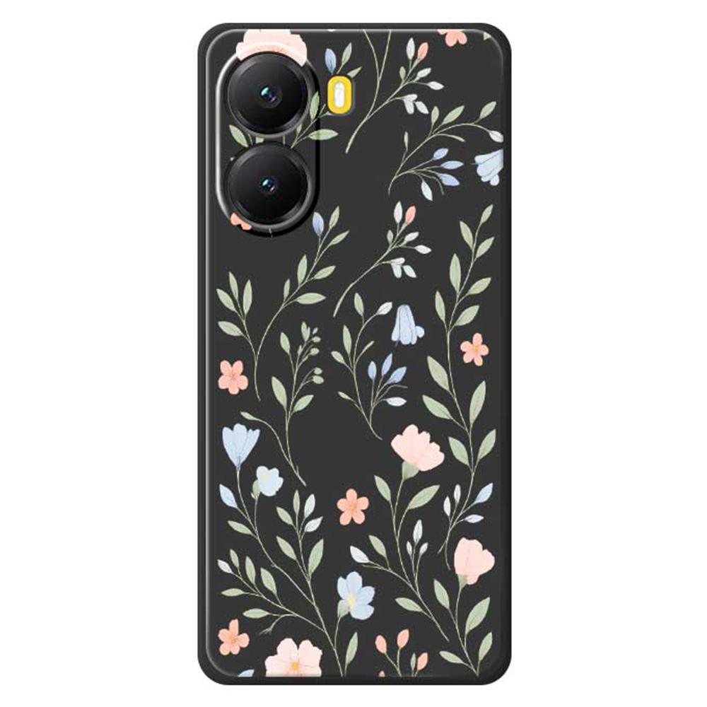 For Xiaomi Redmi Turbo 4 5G/Poco X7 Pro 5G Case Pink Blue Flowers Pattern Printing Straight Edge TPU Phone Back Cover