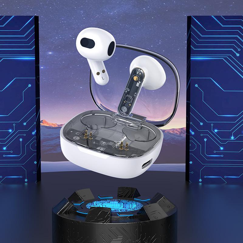 Прозрачная беспроводная Bluetooth-гарнитура с высоким качеством звука, стерео, спортивная полувкладыши, TWS-гарнитура