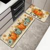 Halloween Kitchen Two Piece Flannel Rug Pumpkin Non-Slip Entryway Bathroom Doorway Dirty Resistant Home Decorating