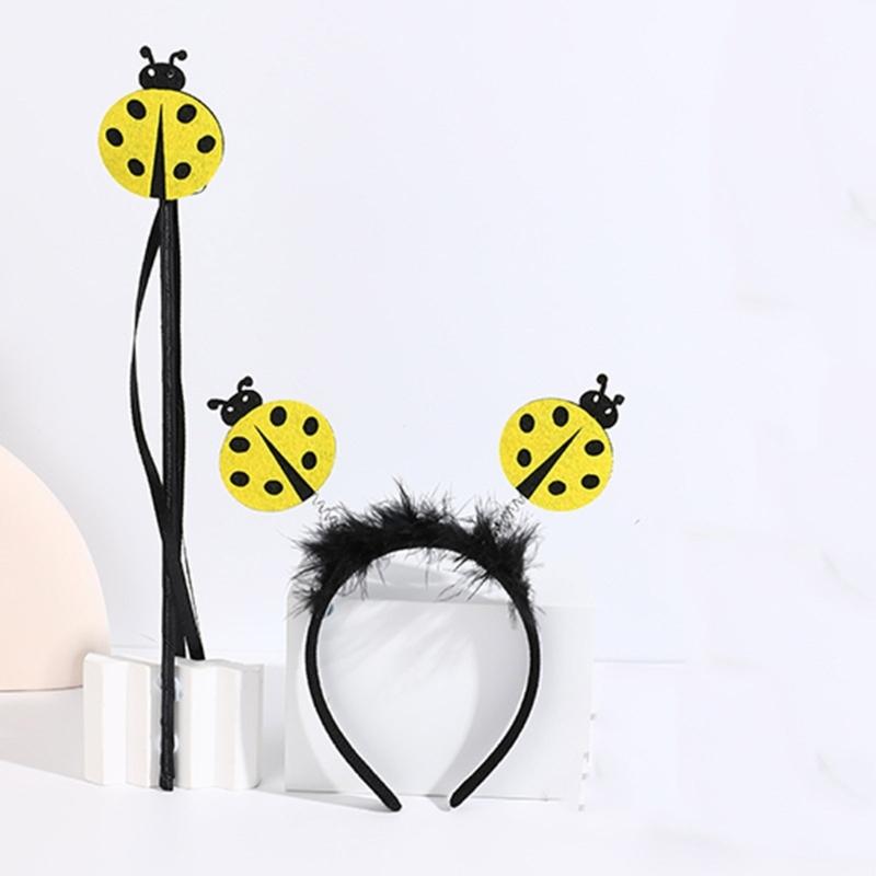 Аксессуары для костюма божьей коровки, Костюм божьей коровки, Очки божьей коровки, Повязка на голову божьей коровки, Волшебная палочка феи для Хэллоуина, Маскарад, Косплей