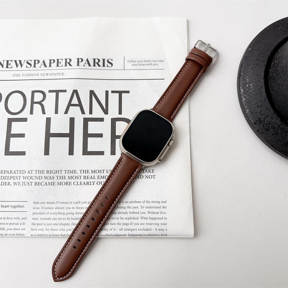 Кожаный ремешок для Apple Wacth-ремешок для часов из натуральной кожи для iWatch Series Ultra/9/8/7/6/5/4/3/2/1/SE/SE2022 49 мм 45 мм 44 мм 42 мм 41 мм 40 мм 38 мм