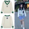 Унисекс свитер с V-образным вырезом Wimbledon Collab RLV: Модный топ с вышивкой и косами