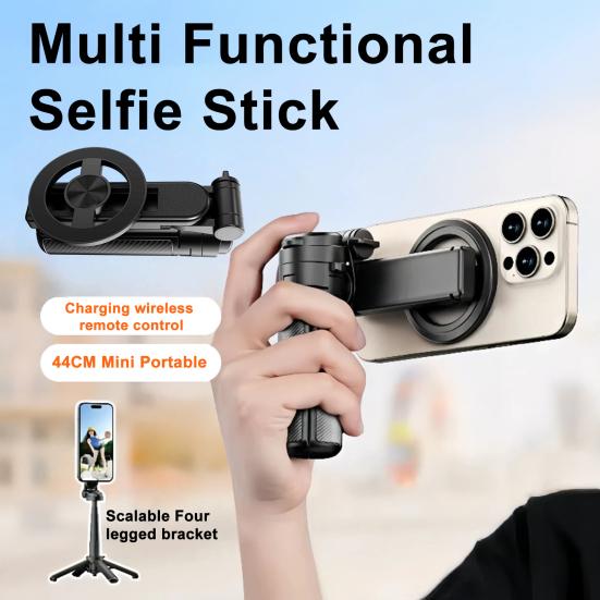 Мини Магнитный Селфи-стик с Bluetooth-совместимым Пультом 360 Градусов Вращение Портативный Селфи-стик с Выдвижным Штативом Держатель для Телефона