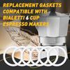 6 Pcs Gasket Seal Rings for Bialetti Moka Express Dama 6 Cups - Spare Food Grade Silicone Sealing Rings for Aluminium Stovetop Coffee Maker Pots