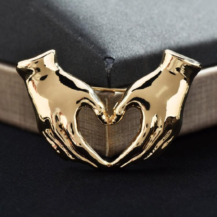 Уникальная Значок Мультяшный Рука Сердце Жест Брошь Модная Женская Брошь Стильный Значок Подходит для Подростков и Любителей Моды