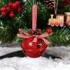 Christmas Bell Ornaments with Pinecones Berries Plaid Bow Rustic Metal Jingle Bells Xmas Tree Hanging Decor for Holiday Door Window Tree Party Decor
