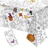 Labeol 1 Pack Halloween Tablecloth, 108"x 54" Halloween Coloring Tablecloth for Kids, Pumpkin Ghost Bat Castle Coloring Table Cover for Winter Party