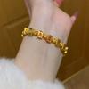 DIY Charm Golden Mahjong Bracelet Chinese Character Bohemian Style Bangle  Couple
