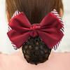 Lady Nurse Bowknot Ribbon Stripe Women Barrette Net Bun Crochet Net Bun Hair Cover Net Bun Snood