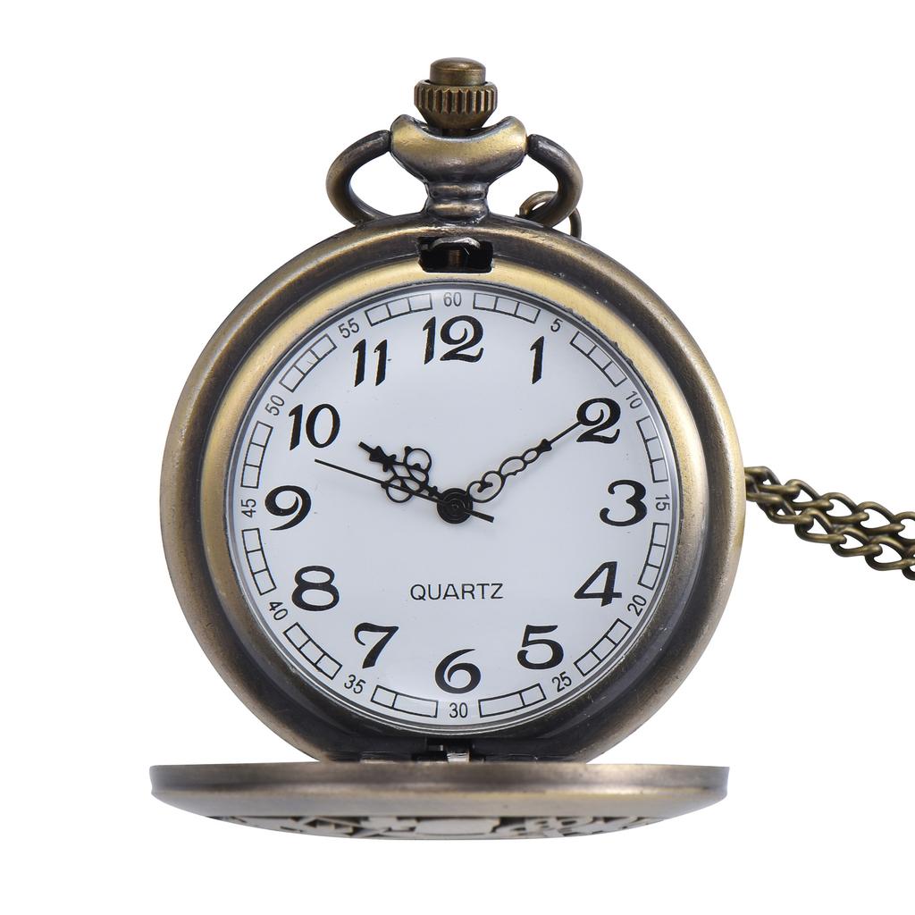 Vintage Heart Shaped Cobweb Clamshell Quartz Pocket Watch Necklace Pendant Clock Souvenir Gift for Men Women