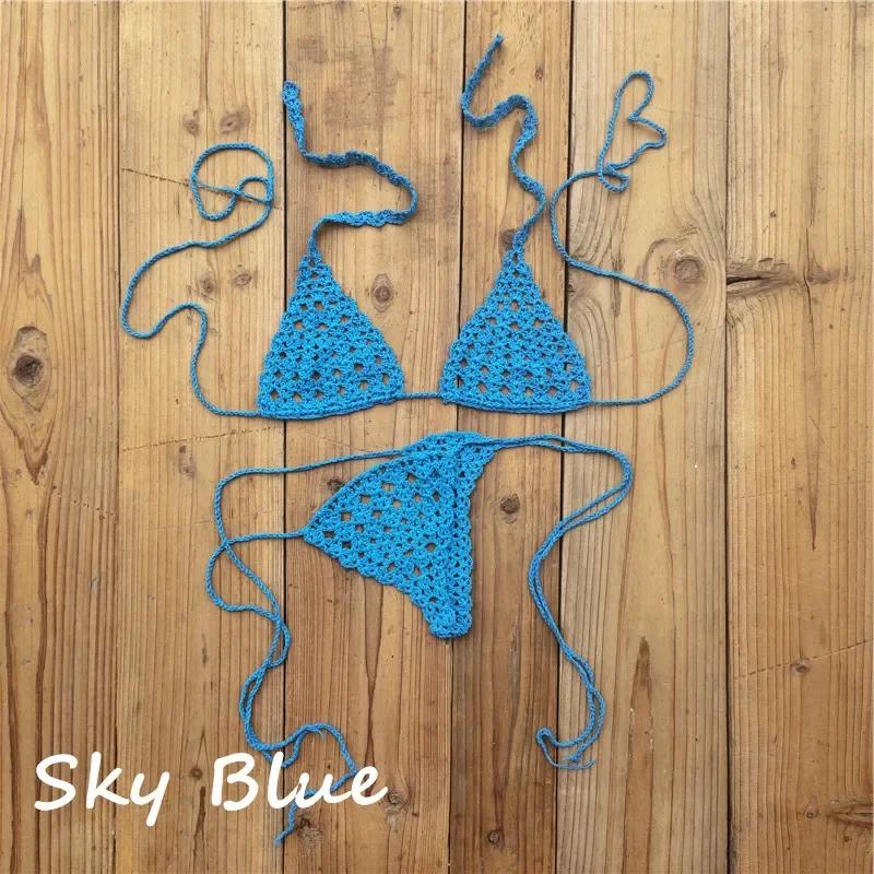 Sunbathing Handmade Crochet Bikini Suit Micro Swimsuit Micro Swimwear