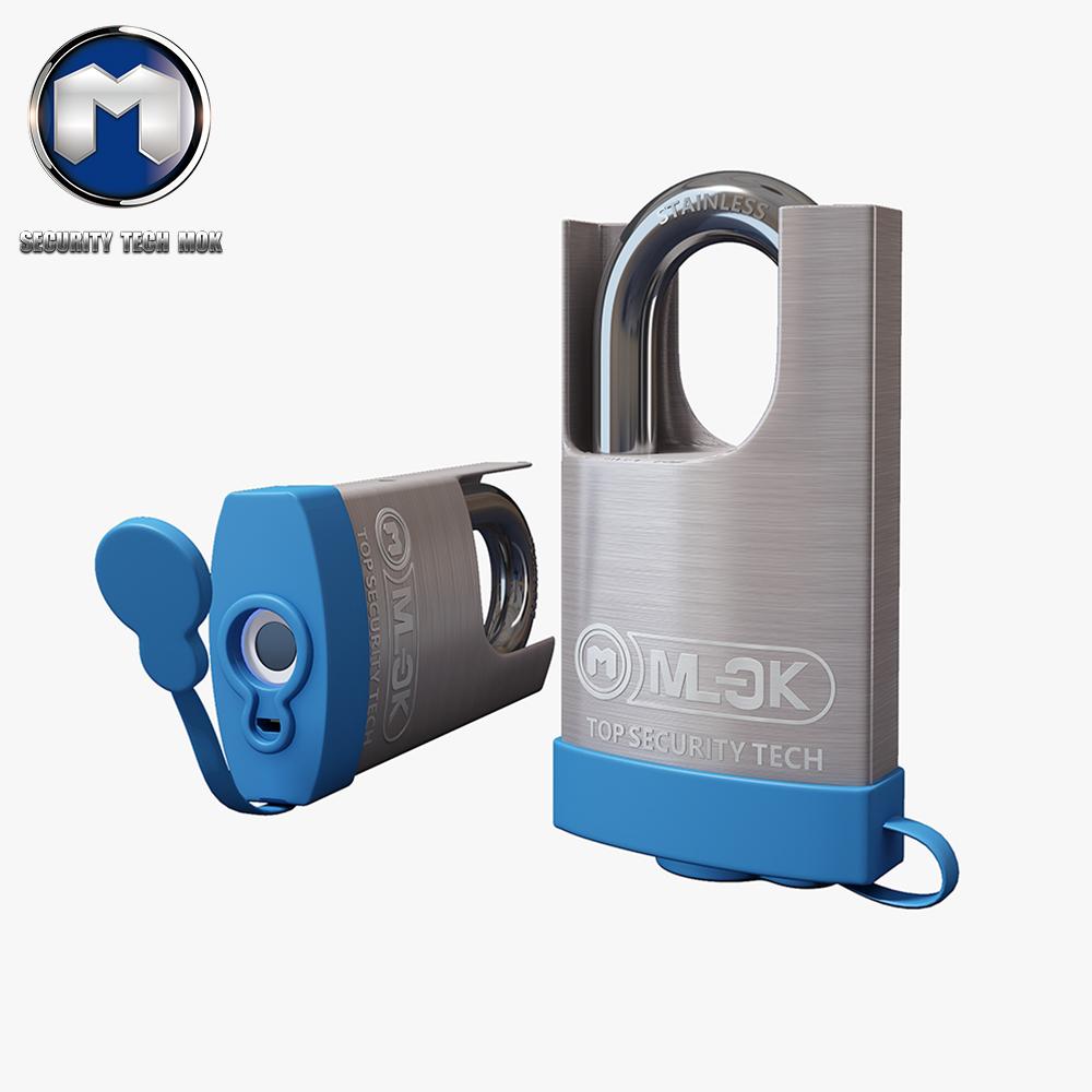 MOK High Security Finger Lock IP68 Waterproof Heavy Duty Padlock with Polished Finish Anti-Theft Feature