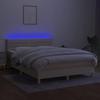 Maison Exclusive - Sommier à lattes de lit avec matelas LED Crème 140x200 cm Tissu
