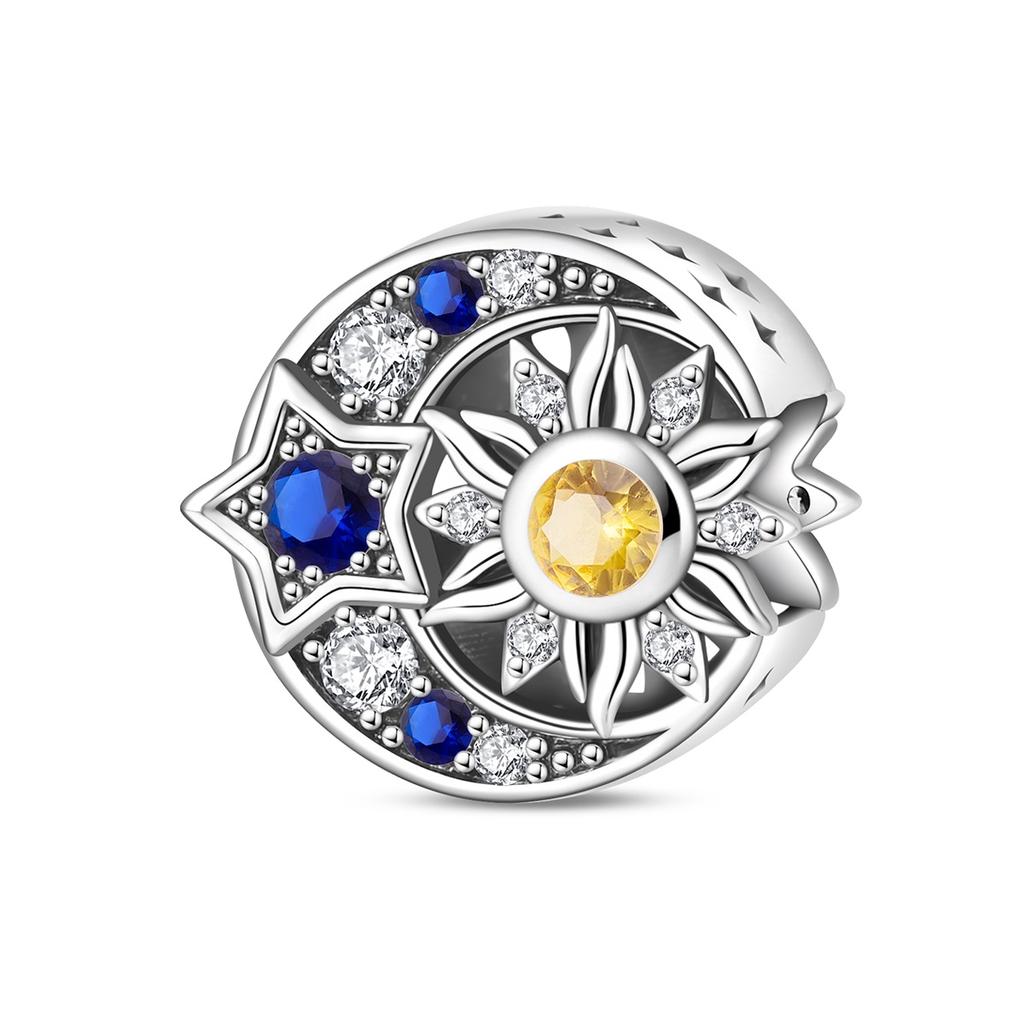 Подлинный медный зеленый шарм-подвеска в виде четырехлистного клевера и желтой ромашки, подходит для оригинального браслета, подарок на день рождения, ювелирное изделие