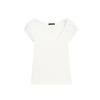 MD Spring/Summer New Arrival Women's Clothing American Casual Minimalist Easiest for Match Lace Trim round Neck Short Sleeve T-shirt Top 6844576