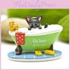 Black Cat Taking A Bath In The Bathtub Resin Ornament For Photography And Gift Use