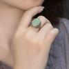 Retro Chinese Egg-Shaped Jade Open Ring - Ethnic Style Niche Design for Women