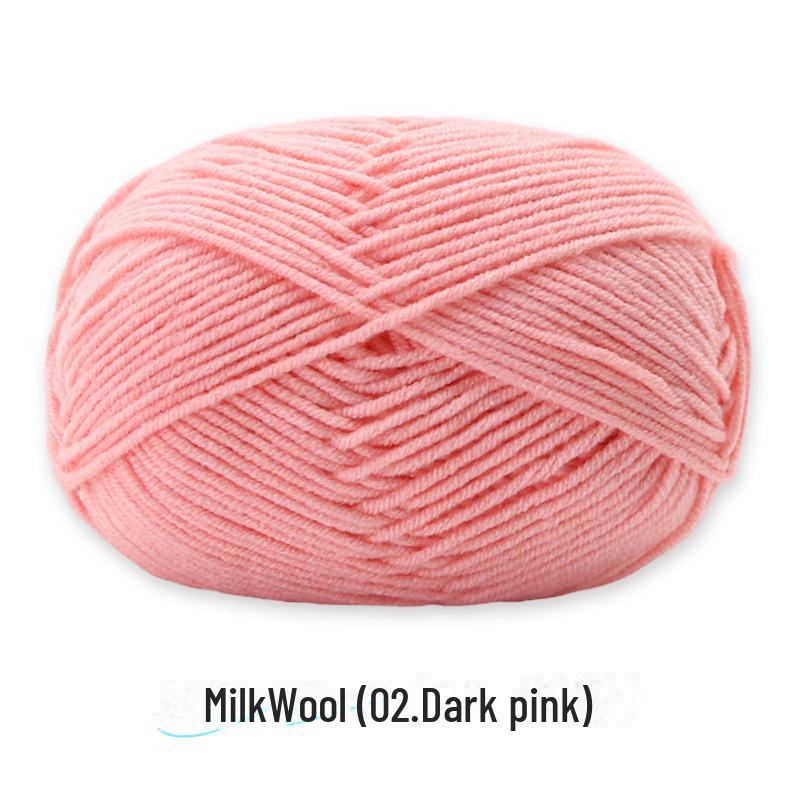 4-Strand Combed Milk Cotton Yarn Ball for DIY Crochet: Doll Making & Baby Sweater/Scarf Kit
