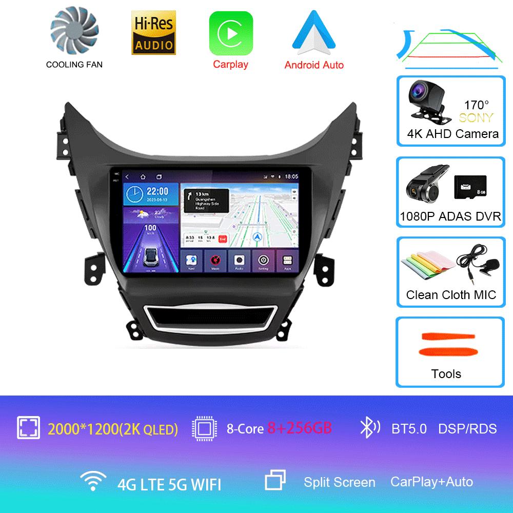 Для Hyundai Elantra Avente i35 2011-2015 Автомобильный радиоприемник Android 14 Carplay Авто GPS-навигация Мультимедийный проигрыватель Видео Стерео 2 DIN
