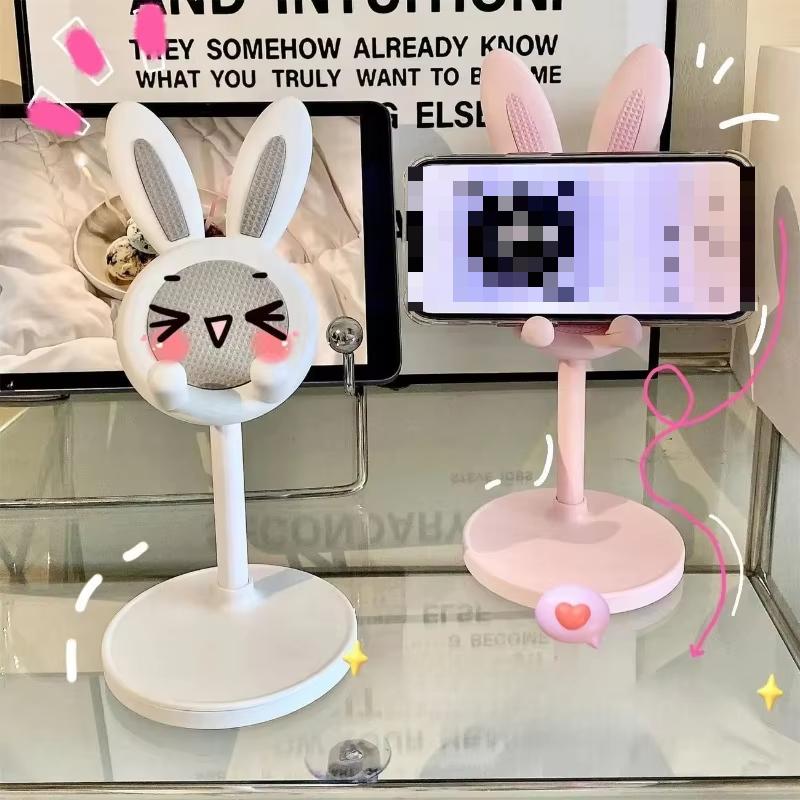 Милая подставка для мобильного телефона в виде кролика, настольная, может подниматься и регулироваться, настольные аксессуары для телефона, подставка-держатель для телефона