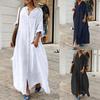 Tooxika 2024 Autumn New Casual Loose Shirt Dress Large Size Long Sleeve Cotton And Linen Dress