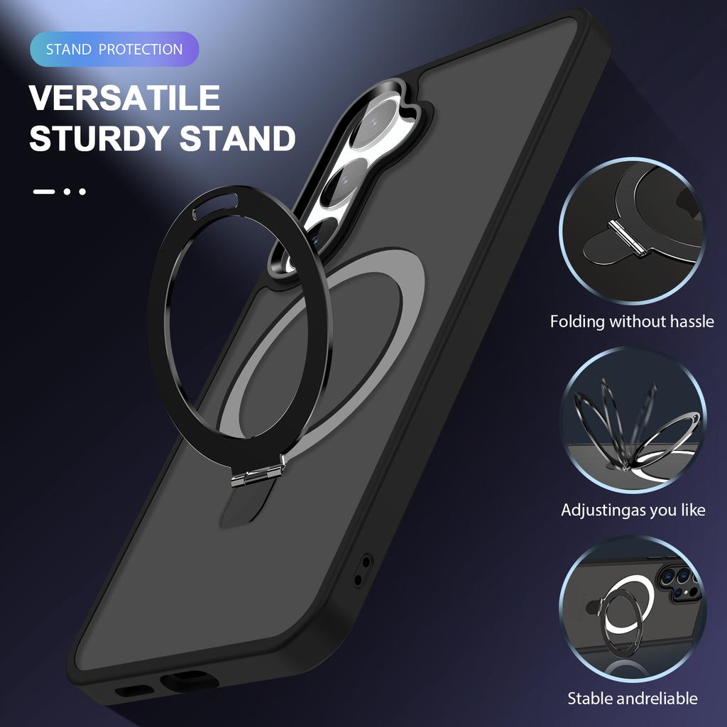 For Samsung Galaxy S24 Ultra PC Case Kickstand Protective Cover Compatible with MagSafe