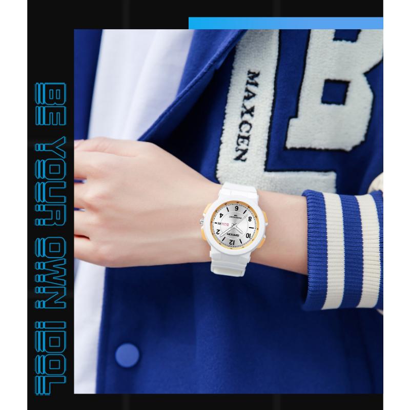 SANDA Новый стиль Электронный счетчик Механизм Двухдневный календарь Модный тренд, Индивидуальные мужские и женские часы для учащихся средней школы