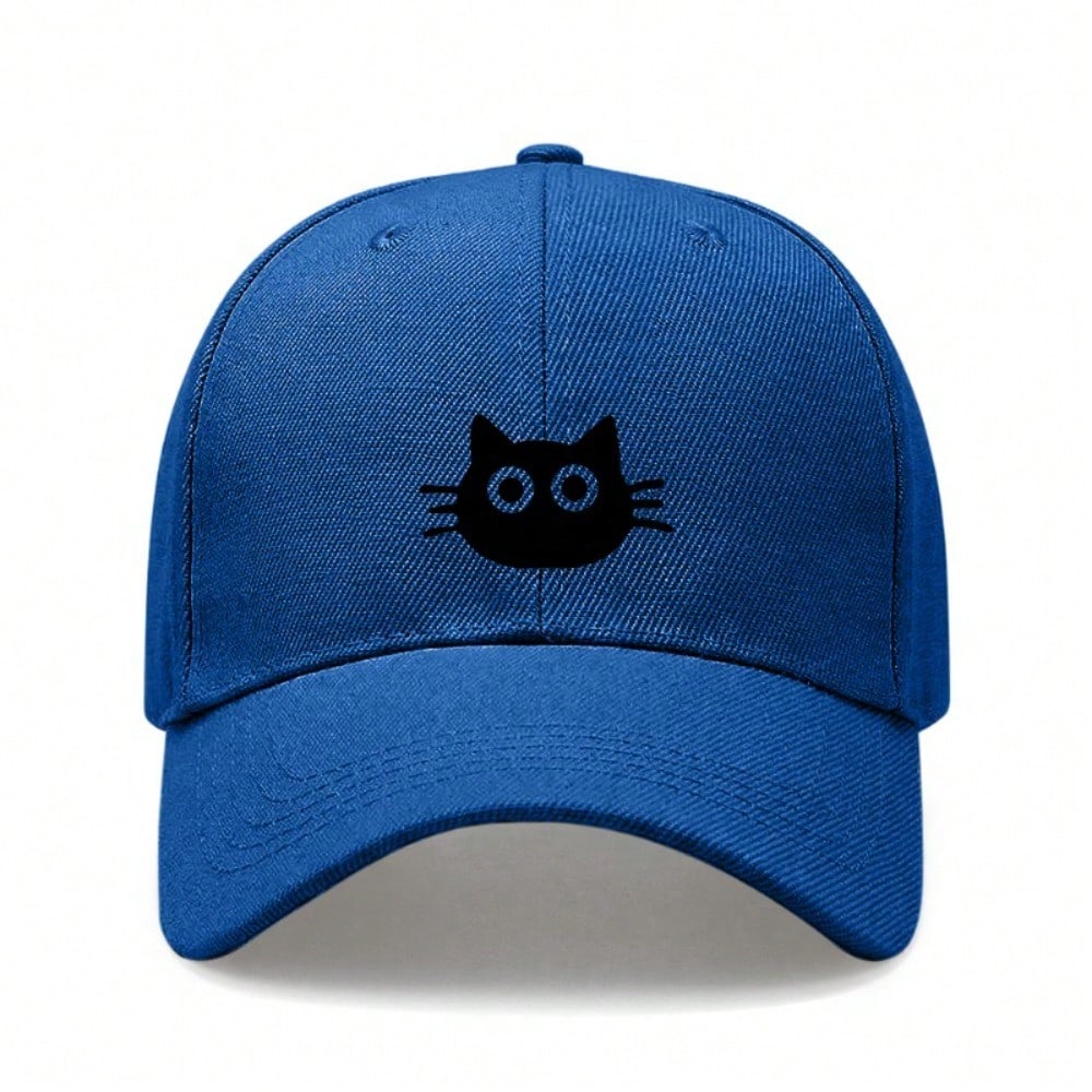 [Cute Cat Baseball Cap] Polyester Adjustable Breathable Casual Outdoor Sports Hat For Pet Lovers Gift, Unisex Snapback Cap
