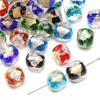 Crystal Glass Beads Loose Spacer Retro Gold Foil Beads for Jewelry Making DIY Bracelet Necklace