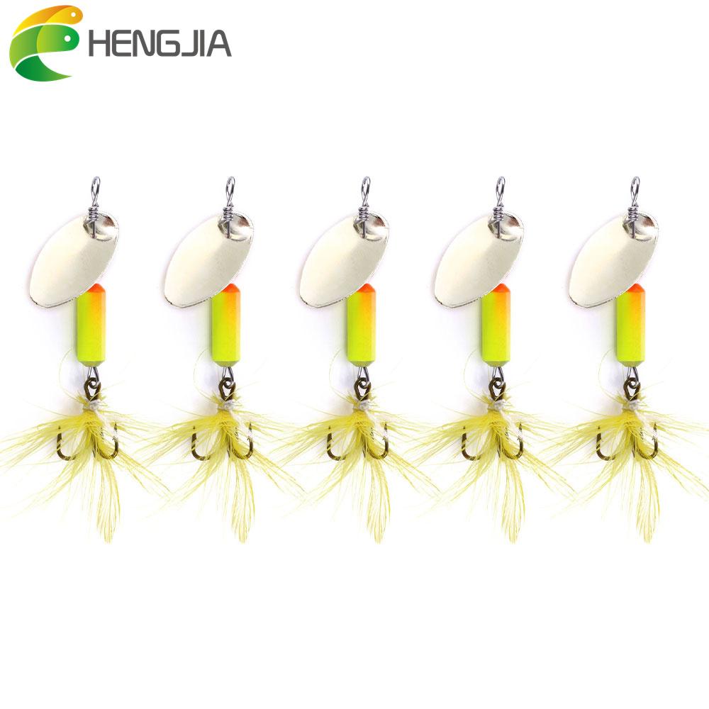 5pc HENGJIA 0.13oz Mini Fishing Spoon Bait Trout Bass Pike Metal Lures
