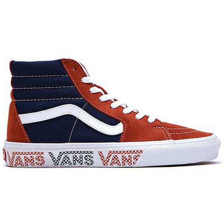 Vans Sk8 hi Оранжево-синий Пэчворк 'Черный Коричневый' VN0A4BV6X0O