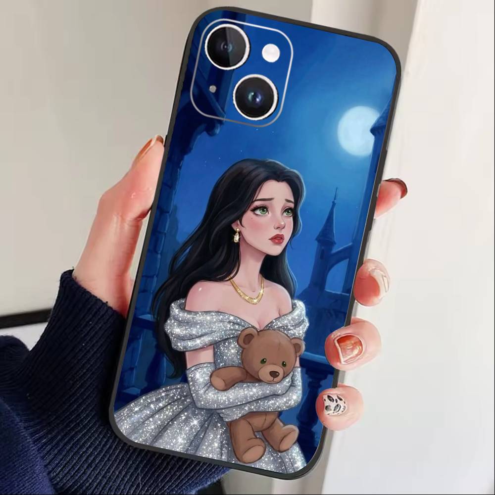 Чехол для телефона Т-Рапунцель Принцесса Для iPhone 17 16 15 14 13 12 Max Plus Силиконовый Черный Чехол