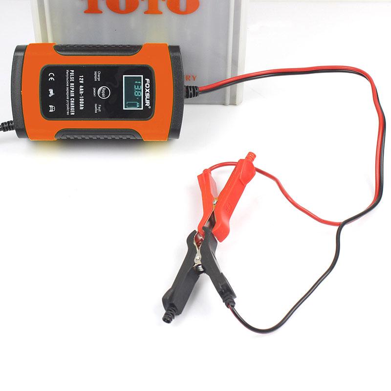 12V 5A Автомобильное зарядное устройство Foxsur Функция ремонта Зарядное устройство для свинцово-кислотных аккумуляторов