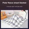 Зимнее плед-одеяло в клетку, супермягкая двухслойная бархатная термоизоляционная однобортная шаль
