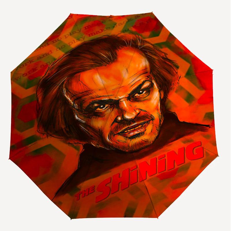 1pc Jack Nicholson The Shining Automatic Open/Close Umbrella Compact Folding Umbrella with 8-Rib Shaft lightweight esign, for Women/Men1201A